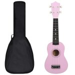 Vidaxl jeu de ukull soprano avec sac pour enfants rose 21