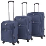 Vidaxl jeu de valises souples 3 pcs bleu marine