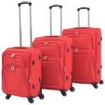 Vidaxl jeu de valises souples 3 pcs rouge
