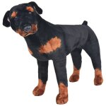 Vidaxl jouet en peluche chien de race rottweiler marron et noir xxl Vidaxl jouet en peluche chien de race rottweiler marron et noir xxl
