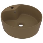 Vidaxl lavabo de luxe avec trop - plein crme mat 36x13 cm cramique