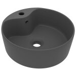 Vidaxl lavabo de luxe avec trop - plein gris fonc mat 36x13cm cramique
