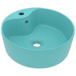Vidaxl lavabo de luxe avec trop - plein vert clair mat 36x13cm cramique