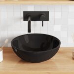 Vidaxl lavabo noir brillant Ø28x10 cm cramique