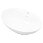 Vidaxl lavabo ovale en cramique avec trou de robinet
