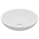 Vidaxl lavabo ovale de luxe blanc mat 40x33 cm c�ramique