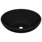Vidaxl lavabo ovale de luxe noir mat 40x33 cm cramique
