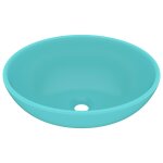 Vidaxl lavabo ovale de luxe vert clair mat 40x33 cm c�ramique
