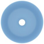 Vidaxl lavabo rond de luxe bleu clair mat 40x15 cm c�ramique