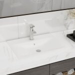 Vidaxl lavabo avec trou de robinet blanc mat 60x46 cm cramique