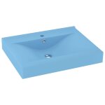 Vidaxl lavabo avec trou de robinet bleu clair mat 60x46 cm cramique