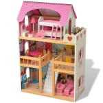 Vidaxl maison de poupées a trois etages bois 60 x 30 x 90 cm Vidaxl maison de poupées a trois etages bois 60 x 30 x 90 cm