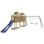 Vidaxl maisonnette de jeu avec toboggan balan�oires bois pin impr�gn�