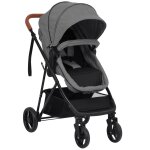 Vidaxl poussette pour bébé 2 - en - 1 gris clair et noir acier Vidaxl poussette pour bébé 2 - en - 1 gris clair et noir acier