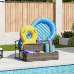 Vidaxl rangement pour matelas gonflables de piscine gris 110 x 100 x 57 cm r�sine tress�e