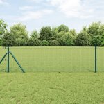 Vidaxl set de poteaux de clture vert revtu de pvc lot de 2 25 x 0. 5 m