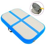 Vidaxl tapis gonflable de gymnastique avec pompe 60x100x10 cm pvc bleu
