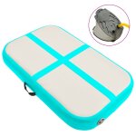 Vidaxl tapis gonflable de gymnastique avec pompe 60x100x20 cm pvc vert