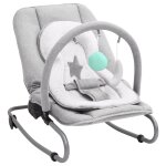 Vidaxl transat pour bb gris clair acier