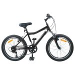Vidaxl v�lo pour enfants 24 pouces 6 - speed pour les 8 - 12 ans noir