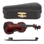 Violon miniature en bois avec support, archet et étui, mini instrument de musique, modèle de maison de ... Violon miniature en bois avec support, archet et étui, mini instrument de musique, modèle de maison de ...