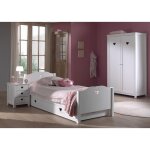 Vipack amori lit simple 90x200cm blanc + chevet + armoire 2 portes + lit gigogne Vipack amori lit simple 90x200cm blanc + chevet + armoire 2 portes + lit gigogne