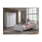 Vipack amori lit simple 90x200cm + sommier + chevet + armoire 3 portes