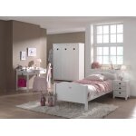 Vipack amori lit simple + table de chevet + bureau + armoire 3 portes