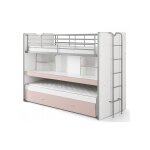 Vipack bonny compact80 lits superposs 2 couchages rose clair