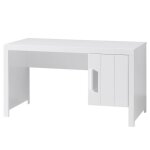 Vipack bureau erik bois laqu blanc avec 1 caisson 1 porte longueur 137 cm