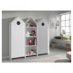 Vipack casami armoire 1 porte blanc + armoire ouverte + armoire 1 porte grise