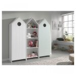 Vipack casami armoire 1 porte blanc + armoire ouverte + armoire 1 porte menthe