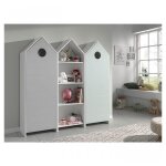 Vipack casami armoire 1 porte gris + armoire ouverte + armoire 1 porte menthe