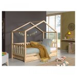 Vipack dallas lit mh 90 x 200 naturel + lit gigogne