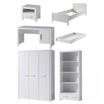 Vipack erik lit simple + lit gigogne + chevet + bureau + armoire 3 portes + bibliothque