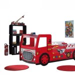 Vipack funbeds lit pompier mdf rouge 223 x 101 x 101 cm Vipack funbeds lit pompier mdf rouge 223 x 101 x 101 cm