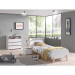 Vipack kiddy commode 3 tiroirs + lit simple + table de chevet Vipack kiddy commode 3 tiroirs + lit simple + table de chevet