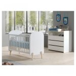 Vipack kiddy lit bb 60x120cm blanc + commode + plan langer