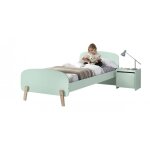 Vipack kiddy lit simple en bois laqu et brut et sommier 90x200cm + chevet enfant bois laqu 1 porte