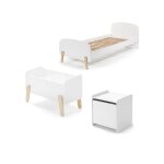 Vipack kiddy lit simple en bois laqu et brut et sommier + chevet 1 porte + coffre jouets blanc Vipack kiddy lit simple en bois laqu et brut et sommier + chevet 1 porte + coffre jouets blanc