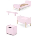Vipack kiddy rose lit simple + chevet + barrire de lit + coffre jouets Vipack kiddy rose lit simple + chevet + barrire de lit + coffre jouets