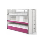 Vipack lits superposs bonny 2 couchages compact 80 fuchsia