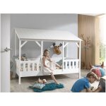 Vipack malia lit cabane 90x200cm avec toit blanc + sommier + matelas Vipack malia lit cabane 90x200cm avec toit blanc + sommier + matelas