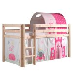 Vipack pino lit compact pin massif naturel 209 x 105 x 114 cm + rideau et tunnel de lit princess Vipack pino lit compact pin massif naturel 209 x 105 x 114 cm + rideau et tunnel de lit princess