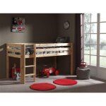 Vipack pino lit compact pin massif naturel 209 x 105 x 114 cm + rideau et tunnel de lit spring Vipack pino lit compact pin massif naturel 209 x 105 x 114 cm + rideau et tunnel de lit spring