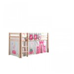 Vipack pino lit compact pin massif naturel + rideau de lit princess + 3 pochettes princesse Vipack pino lit compact pin massif naturel + rideau de lit princess + 3 pochettes princesse