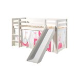 Vipack pino lit mezzanine avec toboggan + rideau de lit princess Vipack pino lit mezzanine avec toboggan + rideau de lit princess