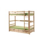 Vipack pino lit superpos pin massif + lot de 2 tiroirs