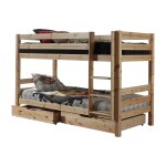 Vipack pino lits superposs + lot de 2 tiroirs
