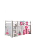 Vipack pino lit sureleve 90x200cm avec sommier blanc + rideau de lit princess + 3 pochettes Vipack pino lit sureleve 90x200cm avec sommier blanc + rideau de lit princess + 3 pochettes